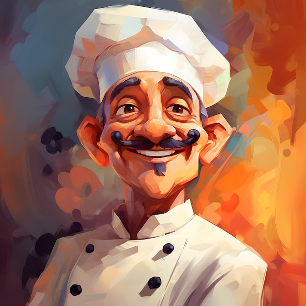 Ilustration Art Impressionist Style Soft and Dreamy Funny Impressionist Chef creative cute anime