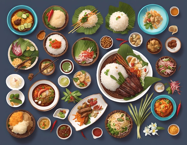 Ilustration of Beatifull indonesian food