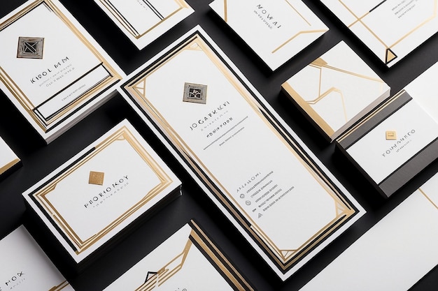 Foto vettore grafico di illustrazione di una business card di lusso in oro e nero