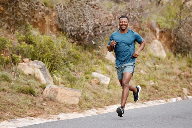 Im confident in this journey Im taking. Portrait of a sporty young man running outdoors.