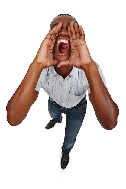 Im so angry High angle shot of a young man shouting