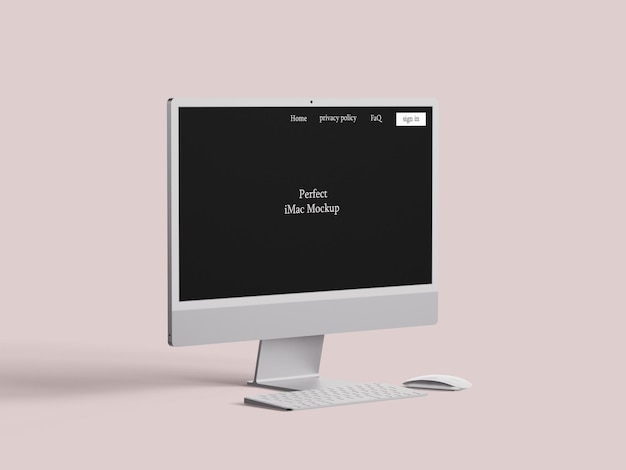 imac desktop computer mockup