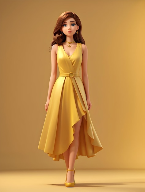 Photo image of 3d stunning fashion girl character illustration