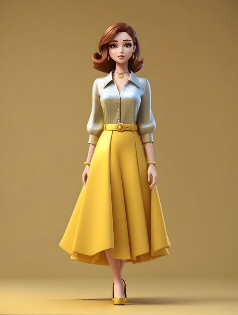 Photo image of 3d stunning fashion girl character illustration