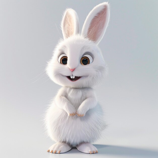 Image of a 3D white rabbit