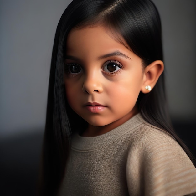 image of a 5 year old brunette girl