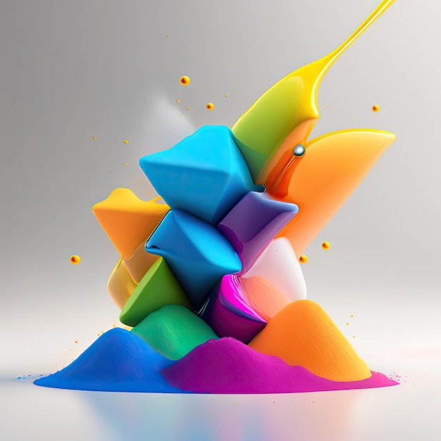 Image of an abstract colorful powder splash