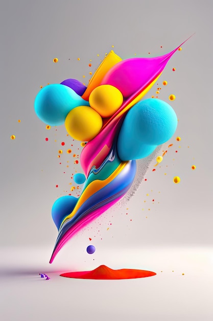 Image of an abstract colorful powder splash