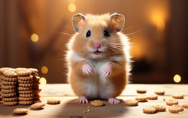 Image of an Adorable Pet Hamster Generative AI