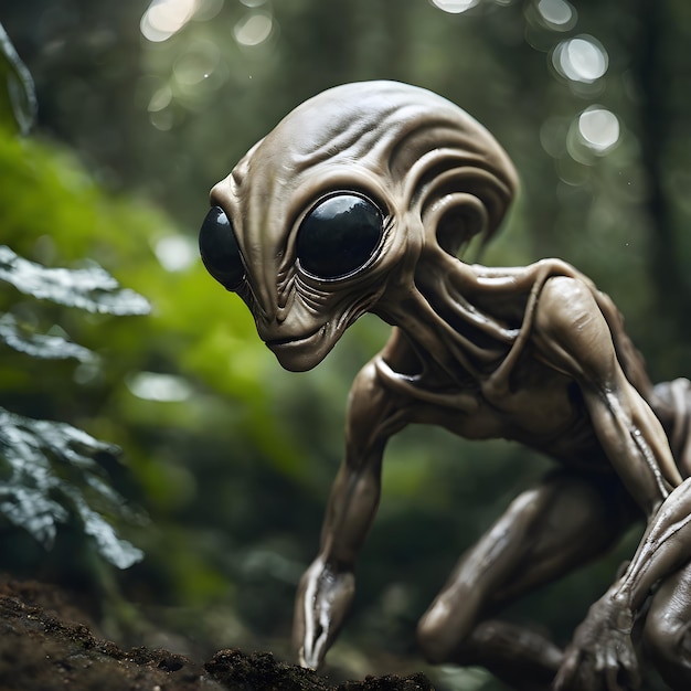 Foto immagine di un alieno nel suo habitat naturale