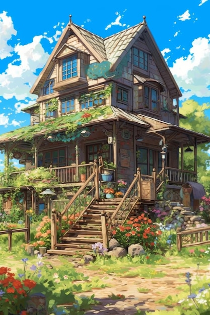 An image of an anime house