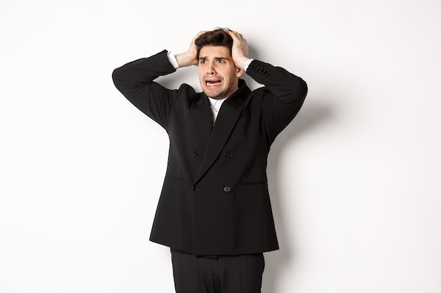 Image of anxious businessman start to panic