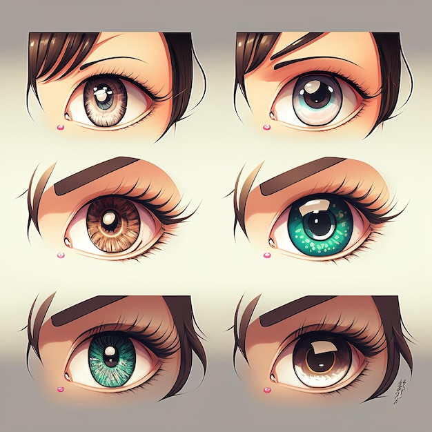 Image of asian eyes manga style japanese cartoon comic concept\
anime characters generative ai