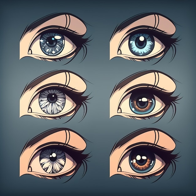 Image of Asian eyes Manga style Japanese cartoon comic concept Anime characters Generative AI