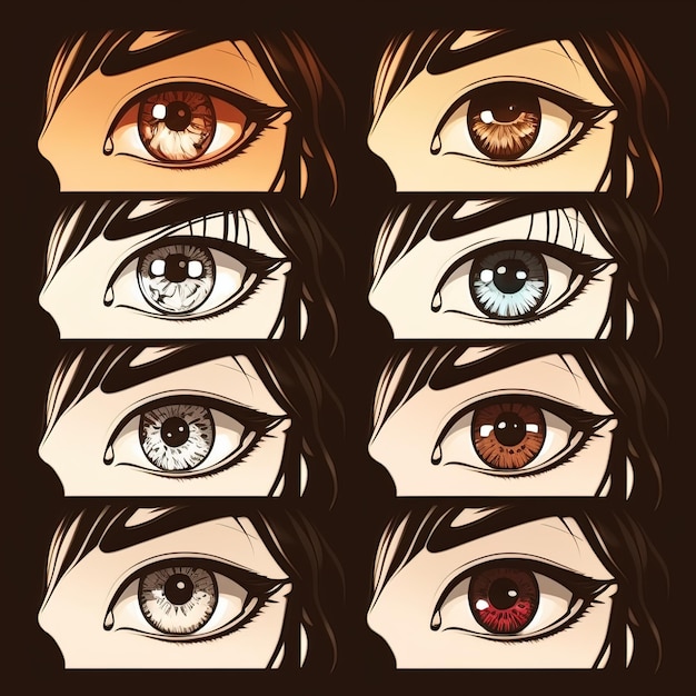 Image of asian eyes manga style japanese cartoon comic concept
anime characters generative ai