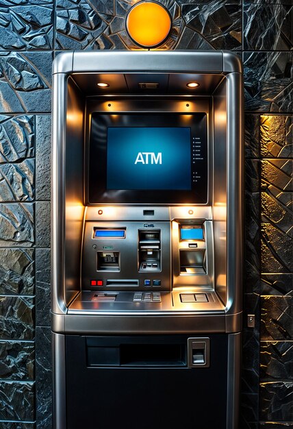 사람들이 없는 ATM의 이미지 생성 AI