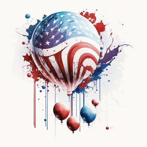 An image of a balloon with the american flag on it