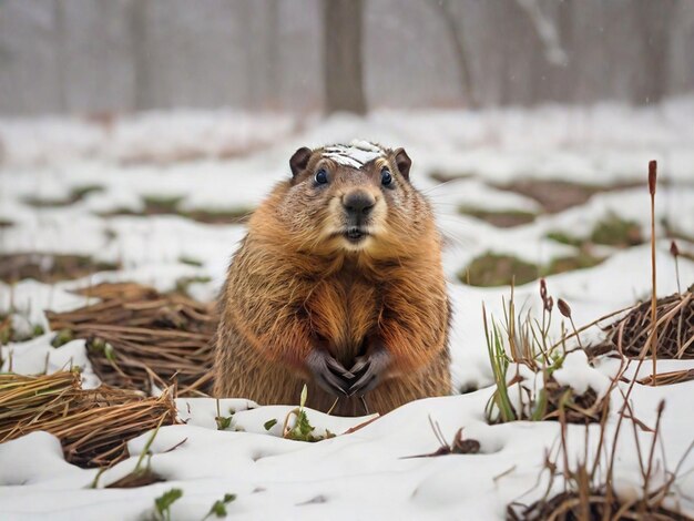 Photo image of a beautiful animal ground hog