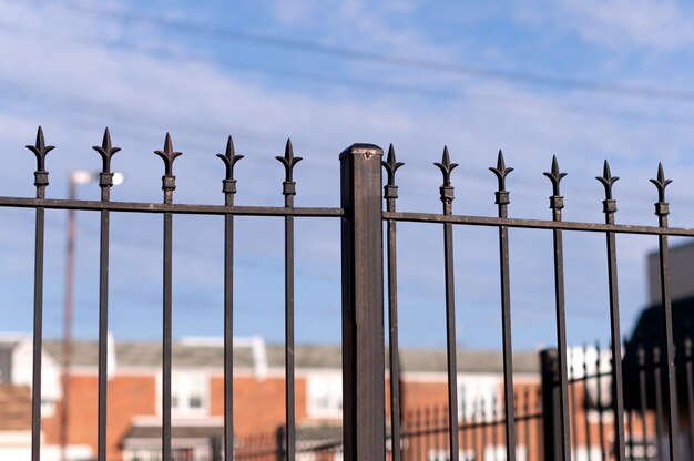 Image of a beautiful iron fence metal black