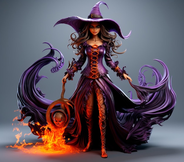 image of a beautiful witch happy halloween