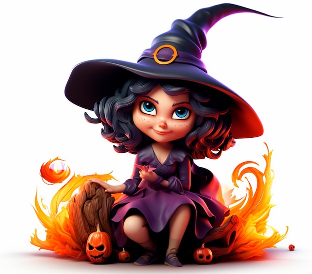 image of a beautiful witch happy halloween