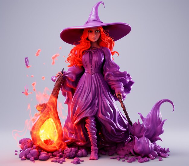 image of a beautiful witch happy halloween