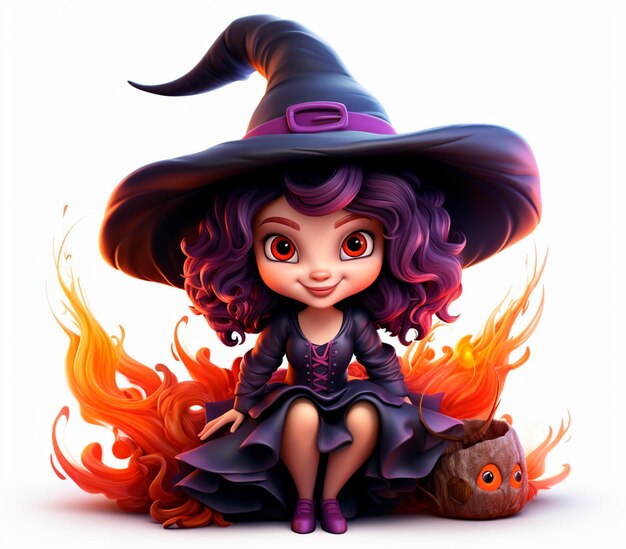 image of a beautiful witch happy halloween