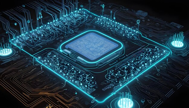 Photo an image of a bio computer circuit