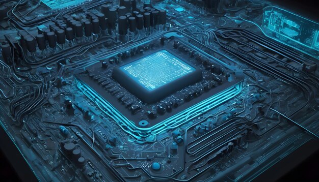 Photo an image of a bio computer circuit