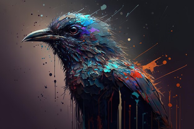 Image of a bird with beautiful bright colors Animals Illustration Generative AI