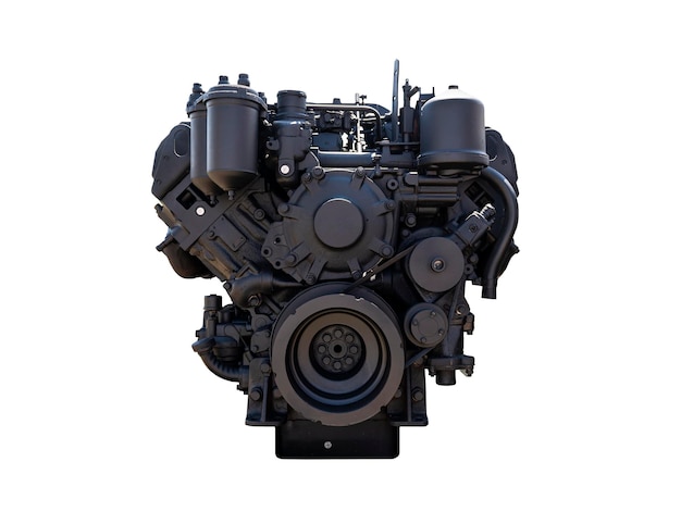 Image of an black engine under the white background