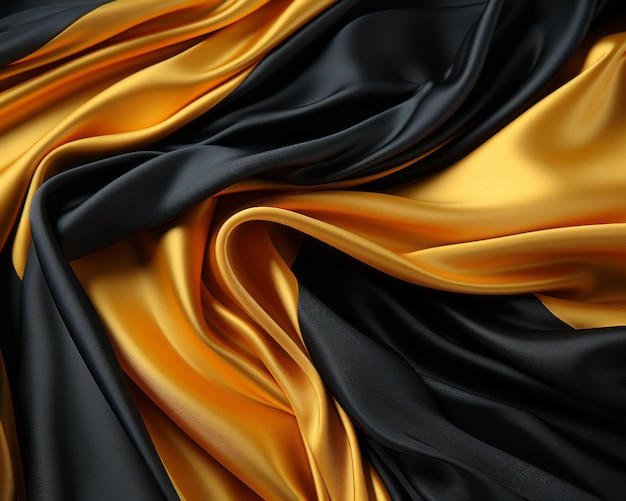 Premium AI Image | an image of a black and gold silk fabric