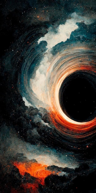 空にあるブラックホールのイメージ