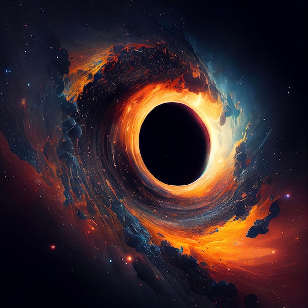 An image of a black hole in space generative ai