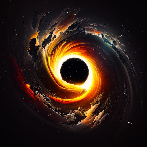 An image of black hole in space Generative AI