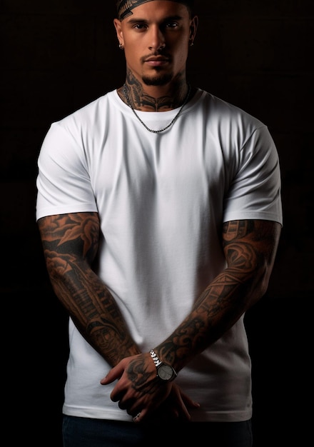 image of a black man with tattoo