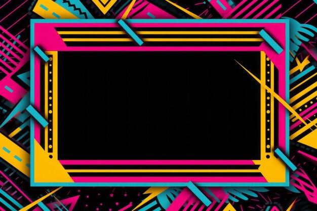 an image of a black and pink background with a square frame in the middle