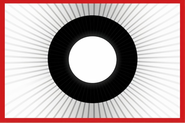 an image of a black and white circle on a red background