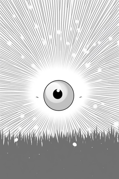 an image of a black and white illustration of a sunburst generative ai