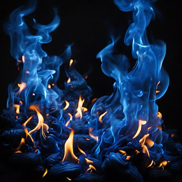 an image of blue flames on a black background generated by AI