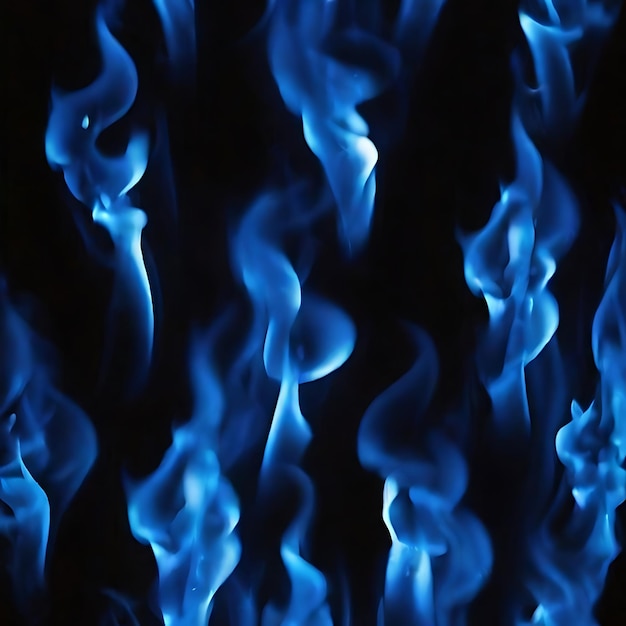 Photo an image of blue flames on a black background generated by ai