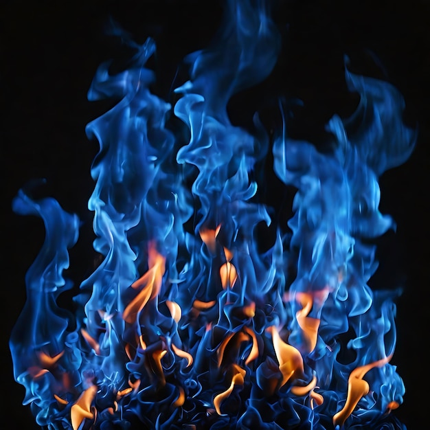 an image of blue flames on a black background generated by AI