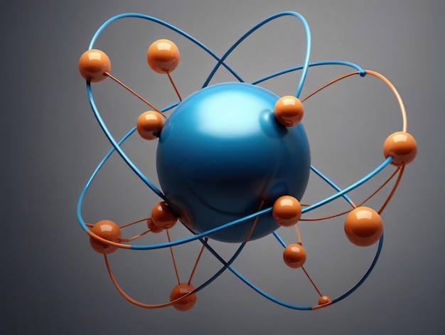 An Image Of A Blue Object With Orange Balls