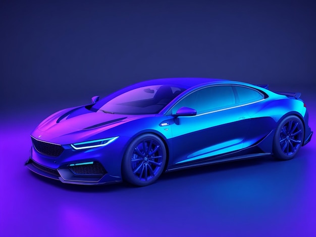 Image of blue and pink sports car