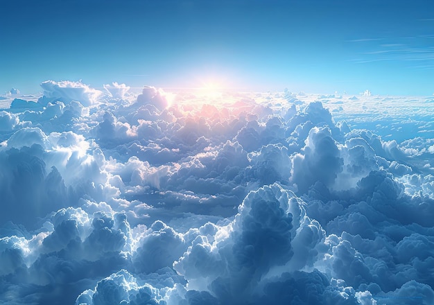 an image of the blue sky with some clouds in the style of photorealistic landscapes simple lightbox