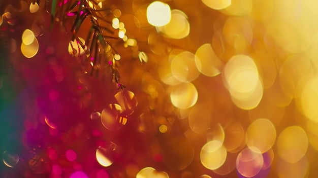 image of blurred bokeh background with warm colorful lights vintage tone Generative AI