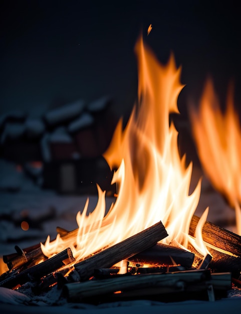 image of a bonfire with many woods