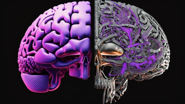 Изображение мозга, созданное с помощью технологии ИИ