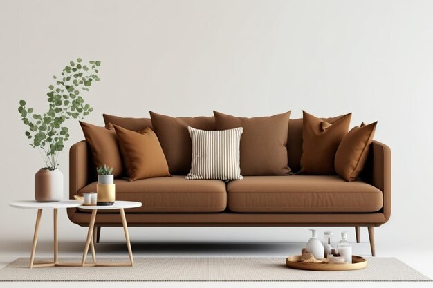 Image of a brown sofa in a living room