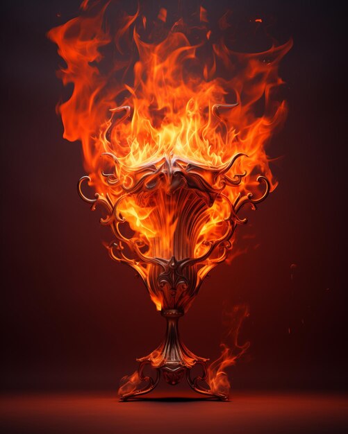 an image of a burning vase on a black background